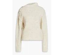 Mélange bouclé-knit sweater - Neutral