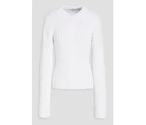 Lonica ribbed cotton-blend sweater - White