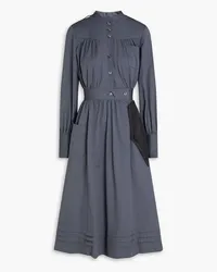 Maison Margiela Gathered cotton-poplin midi dress - Gray Gray