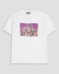 Canali Printed cotton-jersey T-shirt - White White