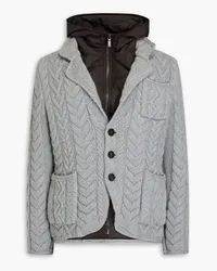 Canali Cable-knit merino wool and shell blazer - Gray Gray