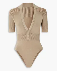 Jacquemus Yauco ribbed-knit bodysuit - Neutral Neutral