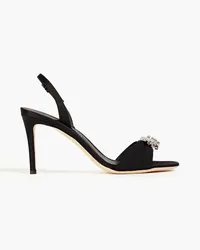 Giuseppe Zanotti Tiphaine crystal-embellished crepe and satin slingback sandals - Black Black