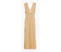 Tallara pointelle-knit Pima cotton midi dress - Neutral
