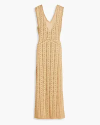 Savannah Morrow Tallara pointelle-knit Pima cotton midi dress - Neutral Neutral