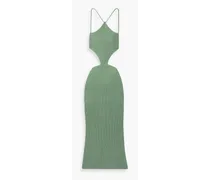 Ariel open-back cotton midi dress - Green