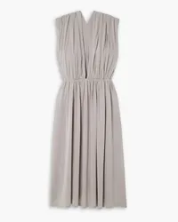 Ninety Percent Acro gathered TENCEL™ Lyocell midi dress - Gray Gray