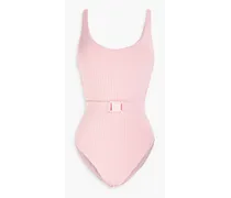 St. Tropez belted ribbed swimsuit - Pink