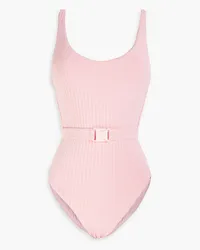 Melissa Odabash St. Tropez belted ribbed swimsuit - Pink Pink