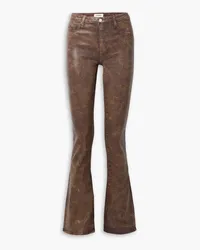 L'Agence Selma coated high-rise flared jeans - Brown Brown