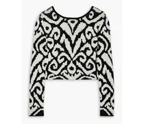 Still Water open-back jacquard-knit Pima cotton top - Black
