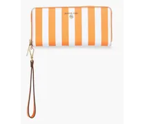 Striped faux leather wallet - Orange