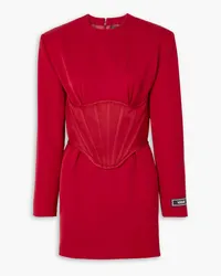 Versace Silk satin-trimmed crepe mini dress - Red Red