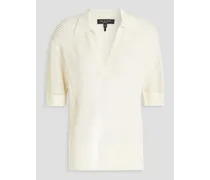 Leah open-knit polo shirt - White