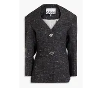Donegal wool-blend bouclé-tweed jacket - Gray