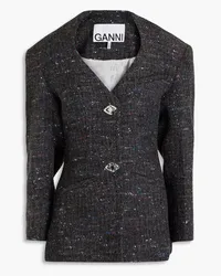 Ganni Donegal wool-blend bouclé-tweed jacket - Gray Gray