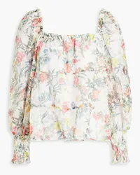 Alice + Olivia Alice Olivia - Rowa floral-print broderie anglaise chiffon blouse - White White