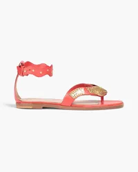 RED Valentino Embellished leather sandals - Orange Orange