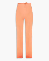 Dries van Noten Silk-crepon straight-leg pants - Orange Orange