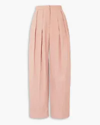 Stella McCartney Pleated woven straight-leg pants - Pink Pink