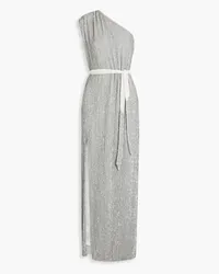 Retrofête Vivien one-shoulder sequined chiffon maxi dress - Metallic Metallic