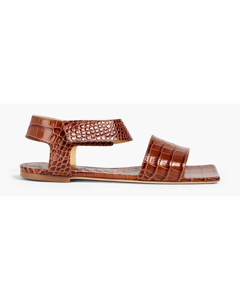 A.W.A.K.E. Riley croc-effect leather sandals - Brown Brown