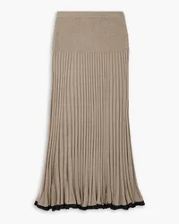 Proenza Schouler Pleated ribbed silk-blend midi skirt - Neutral Neutral