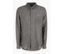 Pinstriped linen shirt - Gray