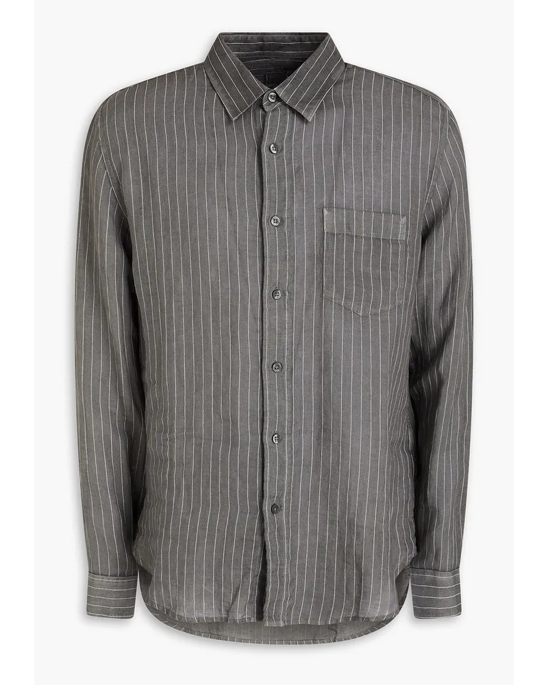 120% Lino Pinstriped linen shirt - Gray Gray