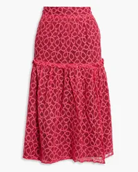 Walter Baker Hydee ruffle-trimmed cotton-blend crocheted lace skirt - Pink Pink