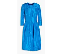 Gathered silk-taffeta dress - Blue