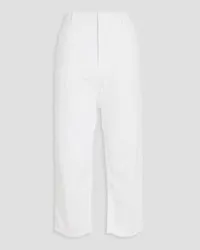 Nili Lotan Cropped cotton-blend twill straight-leg pants - White White