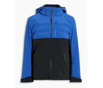Ajax quilted two-tone hooded ski jacket - Blue