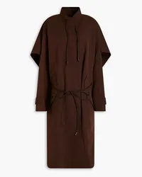 Petar Petrov Cape-effect cotton and silk-blend poplin coat - Brown Brown