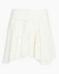 IRO Nixie gathered fil coupé silk-blend mini skirt - White White