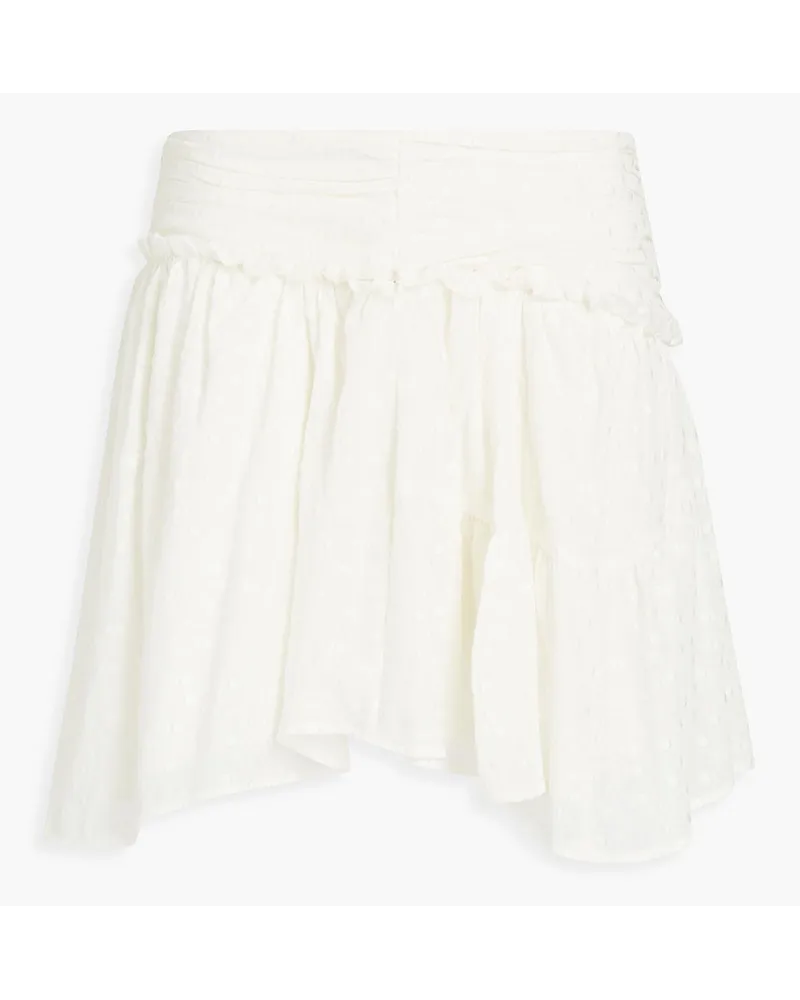 IRO Nixie gathered fil coupé silk-blend mini skirt - White White