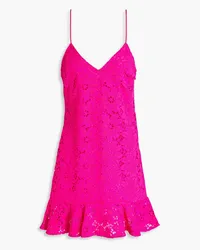 ROTATE Birger Christensen Ruffled corded lace mini dress - Pink Pink