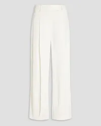 Brunello Cucinelli Pleated crepe wide-leg pants - White White