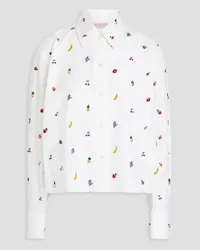 Valentino Garavani Embellished cotton-poplin shirt - White White