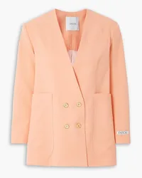 Patou Double-breasted wool-blend twill blazer - Orange Orange