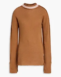 Marni Two-tone cashmere and wool-blend sweater - Brown Brown