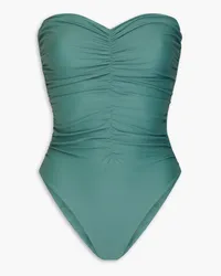 JADE SWIM Yara strapless ruched swimsuit - Blue Blue