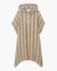 Lisa Marie Fernandez Striped linen-blend hooded coverup - Brown Brown