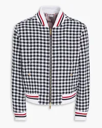 Thom Browne Bouclé bomber jacket - Blue Blue