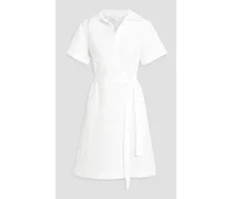 Cotton-jacquard mini shirt dress - White