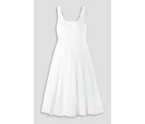 Jolie stretch-cotton poplin midi dress - White