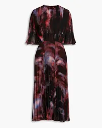 Altuzarra Pleated tie-dyed georgette midi dress - Burgundy Burgundy