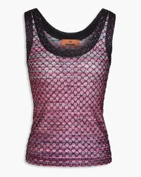 Missoni Embellished crochet-knit tank - Purple Purple