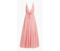 Alice Olivia - Carisa braid-trimmed chiffon gown - Pink