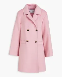 Ganni Double-breasted wool-blend felt coat - Pink Pink